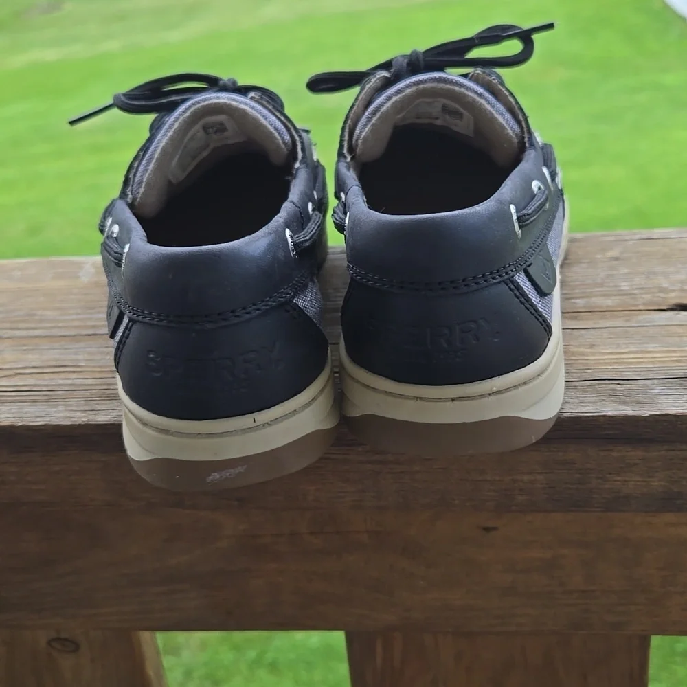 Sperry Womens Black Boat Shoes 7.5 Top Sider With Memory Foam